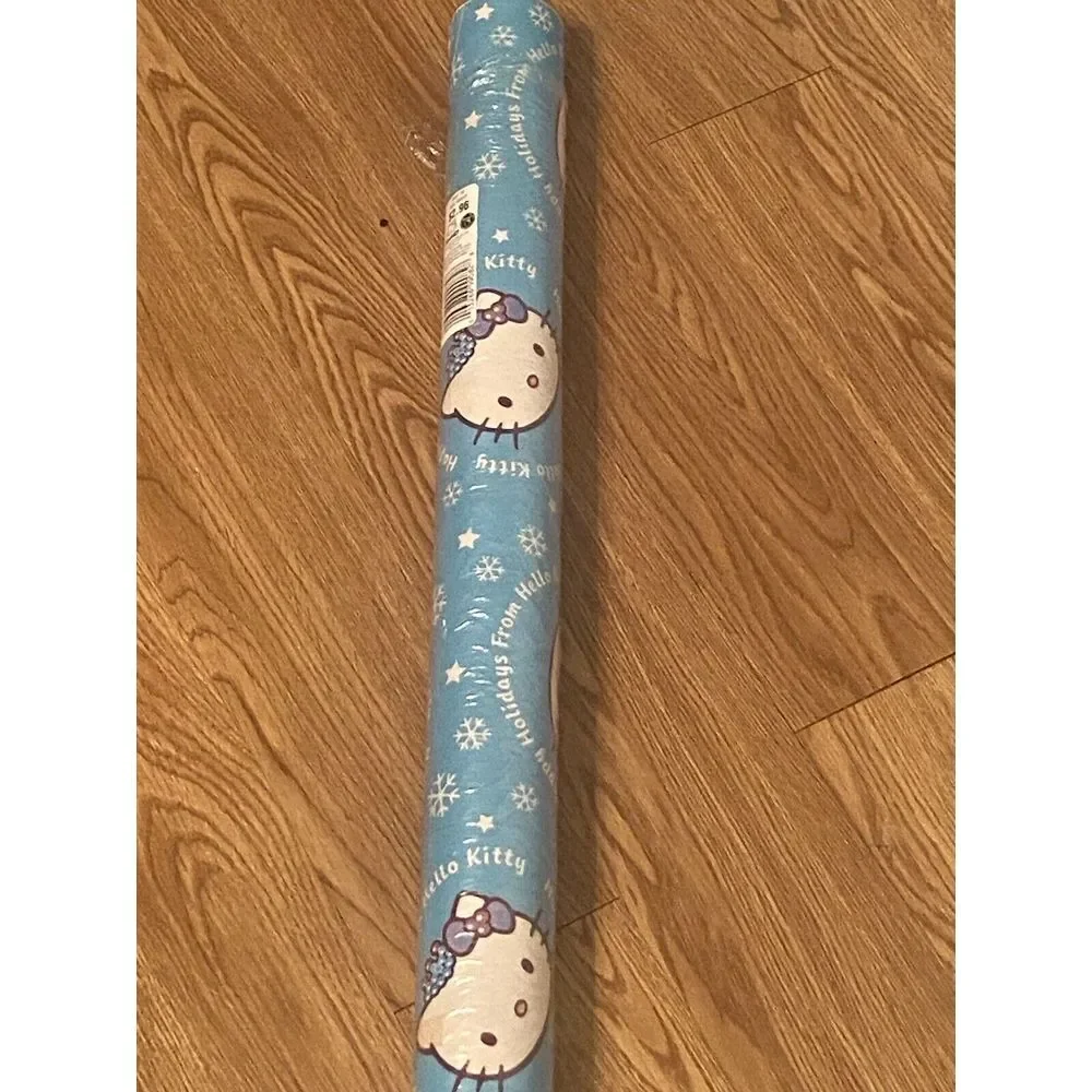 Hello Kitty‎ Gift Wrap Blue Holiday VTG New Sealed Sanrio